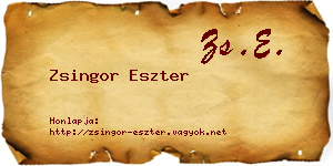 Zsingor Eszter névjegykártya